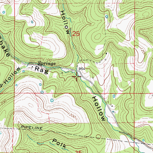 Topographic Map of Butler Hollow, AR