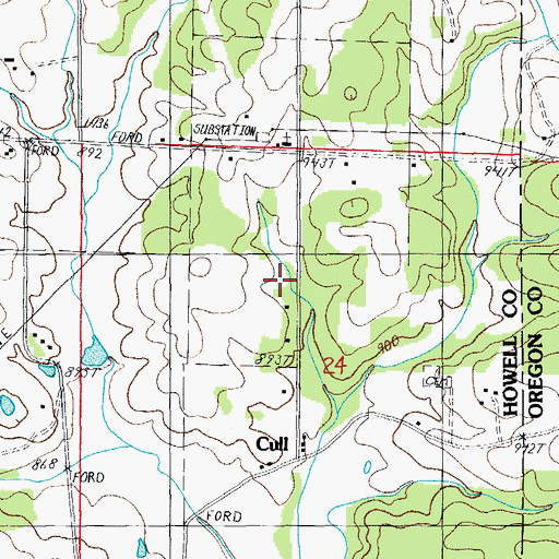 Topographic Map of Omrie Sinclair Dam, MO