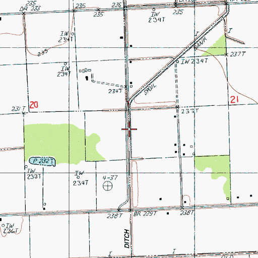 Topographic Map of Butler Ditch, AR