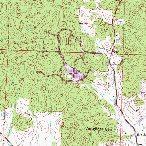 Topographic Map of North Hills Estate Subdivision Lake, MO