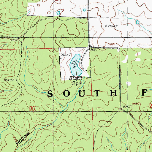 Topographic Map of Byler Lake Dam, MO