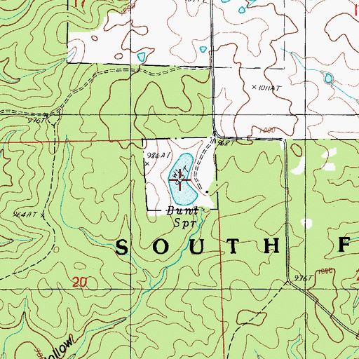 Topographic Map of Clyde Stewart Lake, MO