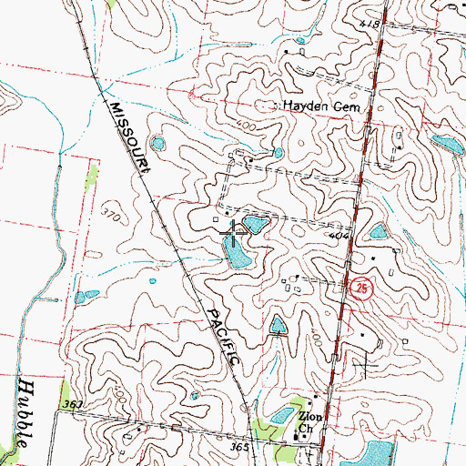 Topographic Map of Number 805 Dam, MO