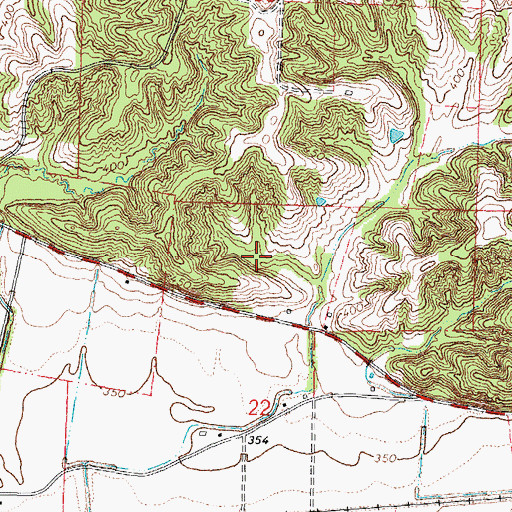 Topographic Map of Pemberton Lake Section 22, MO