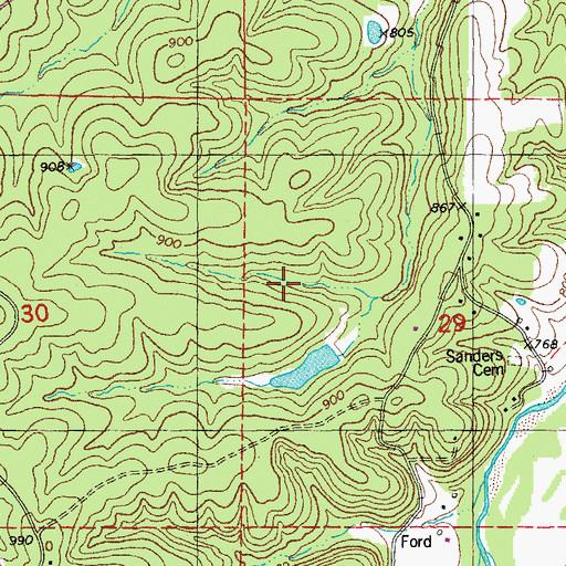 Topographic Map of Number 845 Dam, MO