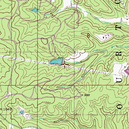 Topographic Map of Field Lake Dam, MO