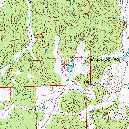 Topographic Map of Holifield Lake Dam, MO