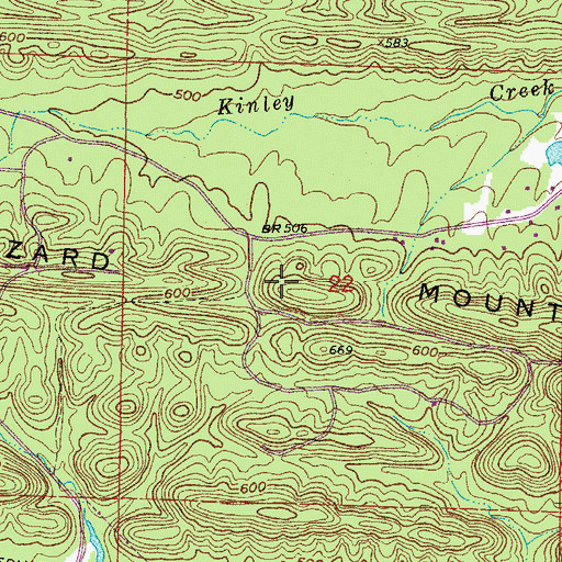 Topographic Map of Buzzard Mountain, AR
