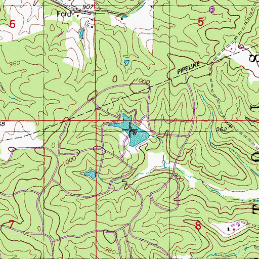 Topographic Map of Carden Lake, MO