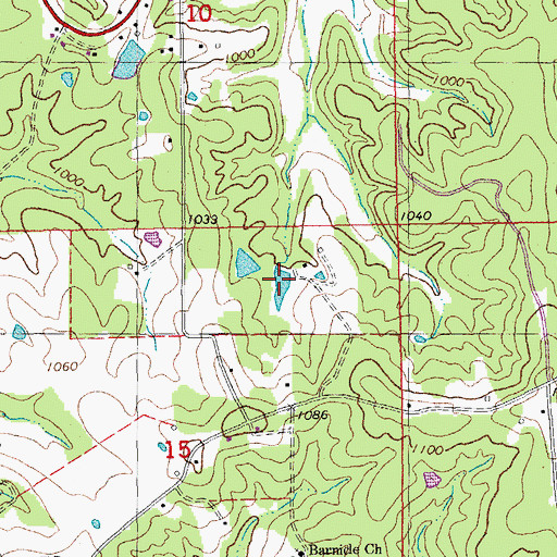 Topographic Map of Frumar Lake, MO