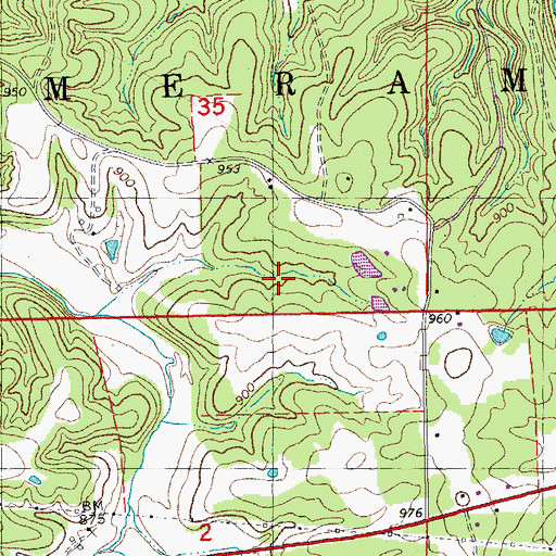 Topographic Map of Number 860 Dam, MO