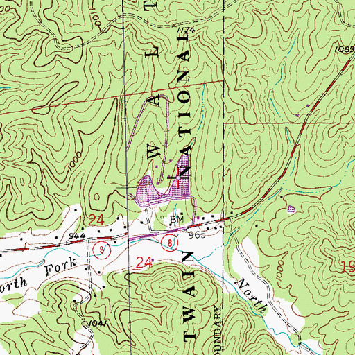 Topographic Map of Pine Tree Lake East, MO