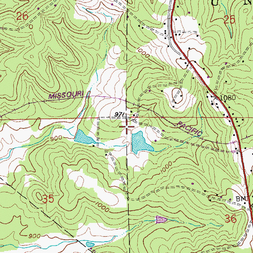 Topographic Map of Mononame 862 Dam, MO