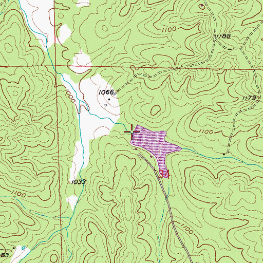 Topographic Map of Dessieux Lake Dam, MO
