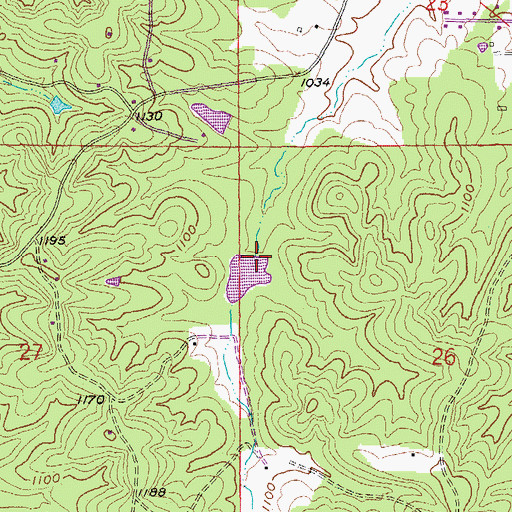 Topographic Map of The Place Lake Dam, MO