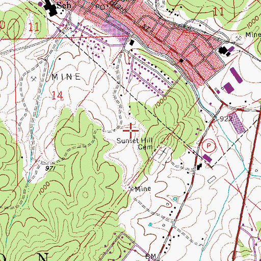 Topographic Map of Bust Lake Dam, MO