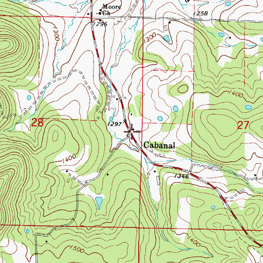 Topographic Map of Cabanal, AR