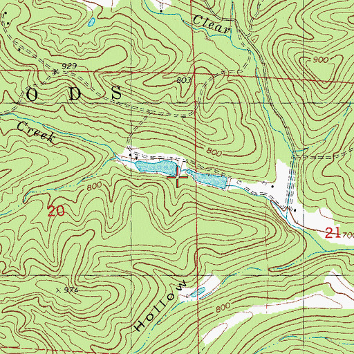 Topographic Map of Number 875 Dam, MO