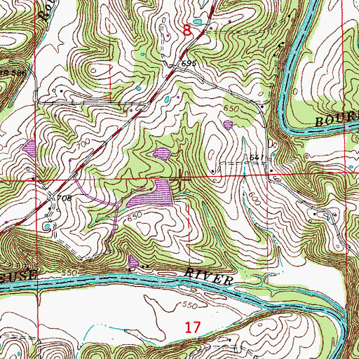 Topographic Map of Beckmann Number 1 Dam, MO