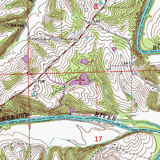 Topographic Map of Beckmann Number 1 Reservoir, MO