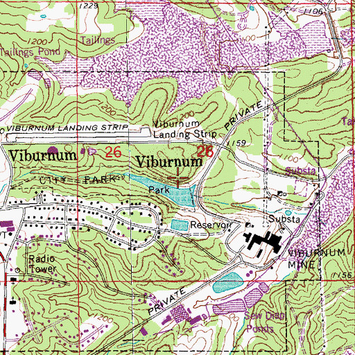 Topographic Map of Number 29 Mine Ore Haul Road South Dam, MO