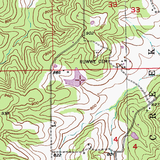 Topographic Map of Worthington Lake Dam, MO