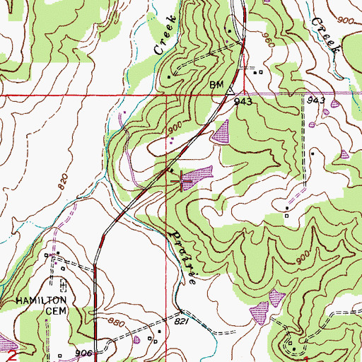 Topographic Map of Krekder Lake Dam, MO