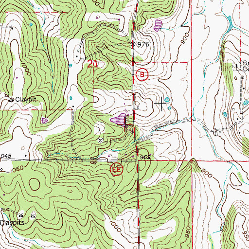 Topographic Map of Foster Lake Dam, MO