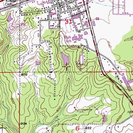 Topographic Map of Castanis Lake Dam, MO