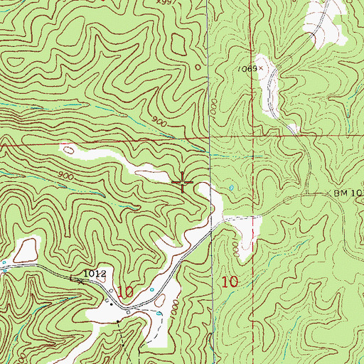Topographic Map of Number 410 Dam, MO