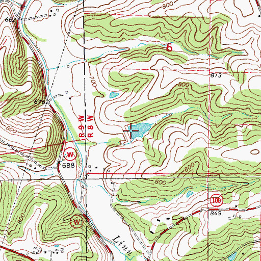 Topographic Map of Franken Lake Dam, MO