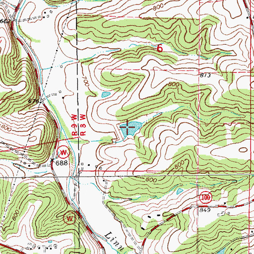 Topographic Map of Franken Lake, MO