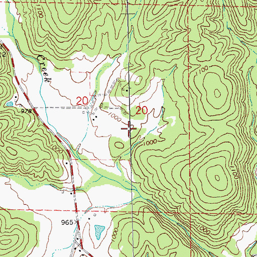 Topographic Map of Scott Lake Dam, MO