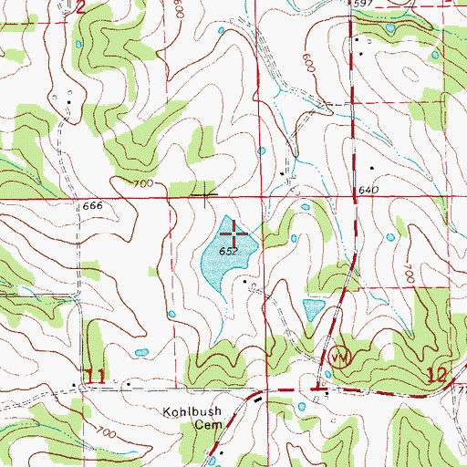 Topographic Map of Sellenriek Dam, MO