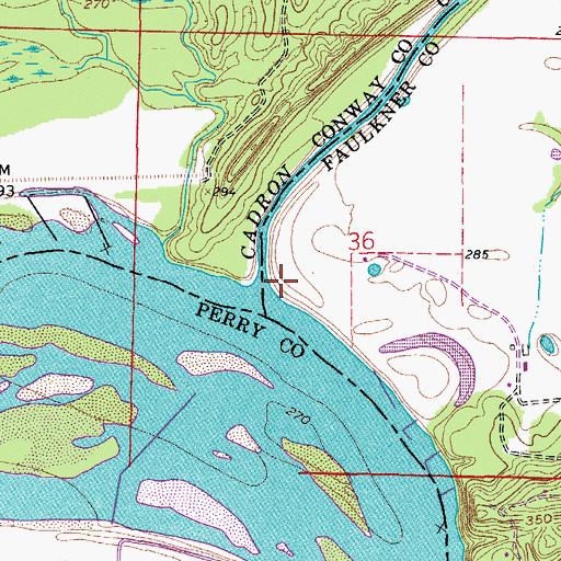 Topographic Map of Cadron Creek, AR