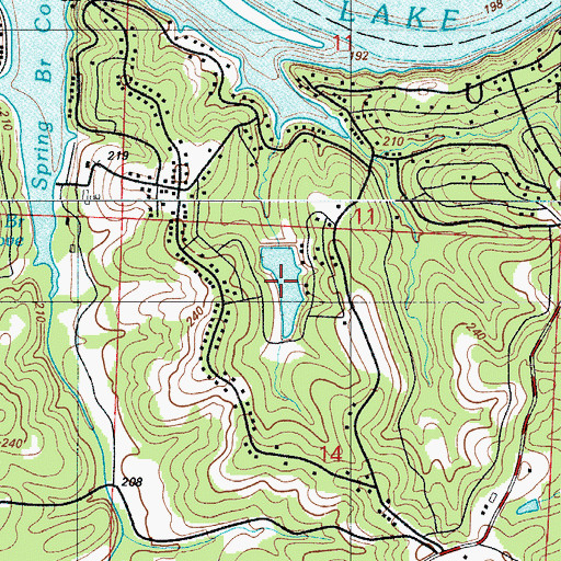 Topographic Map of Lakewood Lake, MO