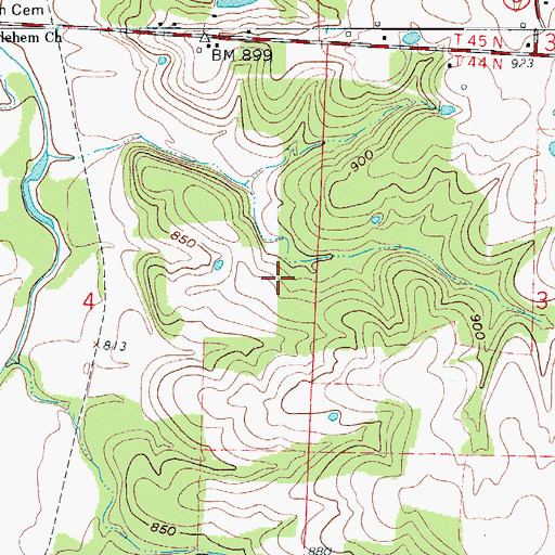 Topographic Map of Daum Lake Dam, MO