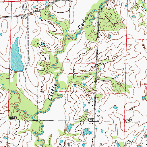 Topographic Map of Cheng Lake Dam, MO