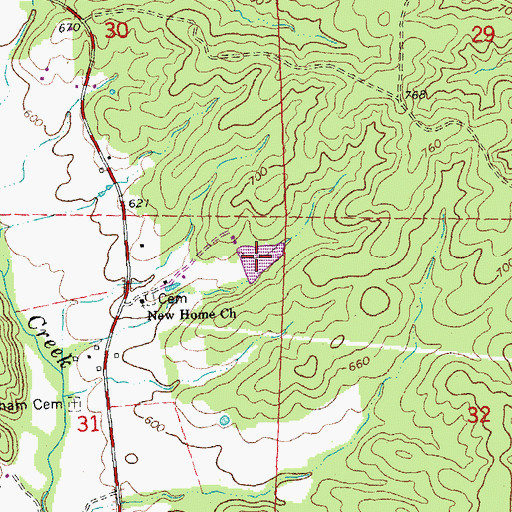 Topographic Map of Williams Lake Section 31, MO