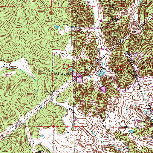 Topographic Map of Anthonis Lake, MO