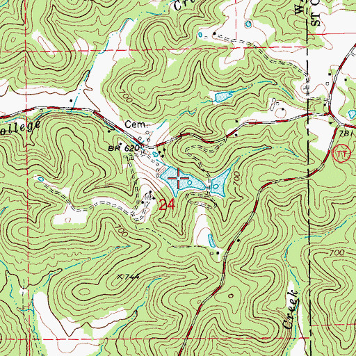 Topographic Map of Lake Belle-Ann, MO