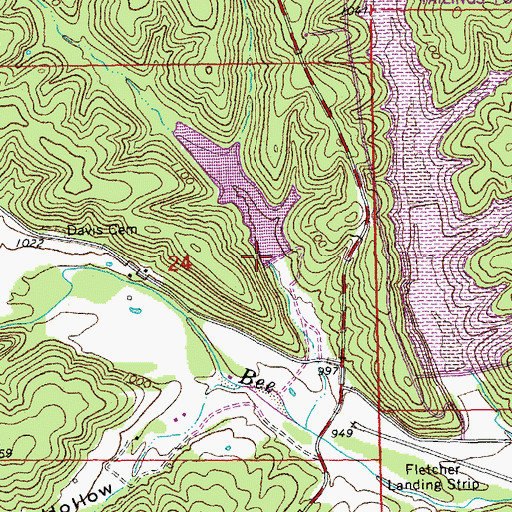 Topographic Map of Fletcher Mine Clarification Dam, MO