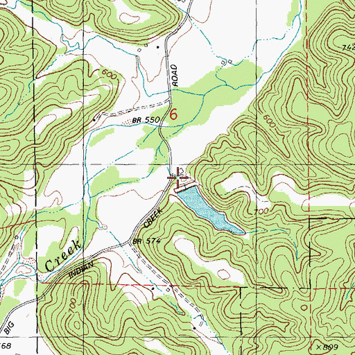 Topographic Map of George Lake Dam, MO