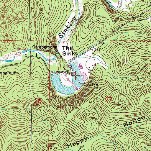 Topographic Map of George Hellmuth Upper Lake, MO