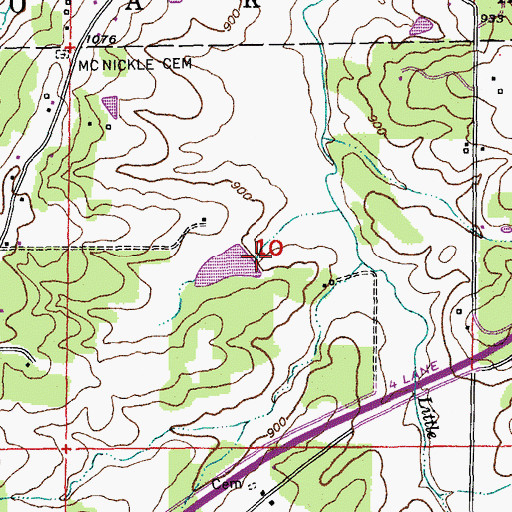 Topographic Map of Matthews Lake Dam, MO