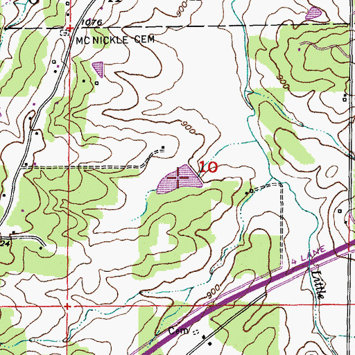 Topographic Map of Matthews Lake, MO