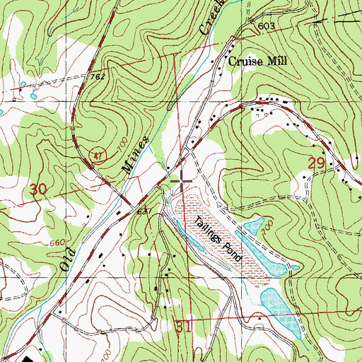 Topographic Map of Whaley-Scott Mine Dam, MO
