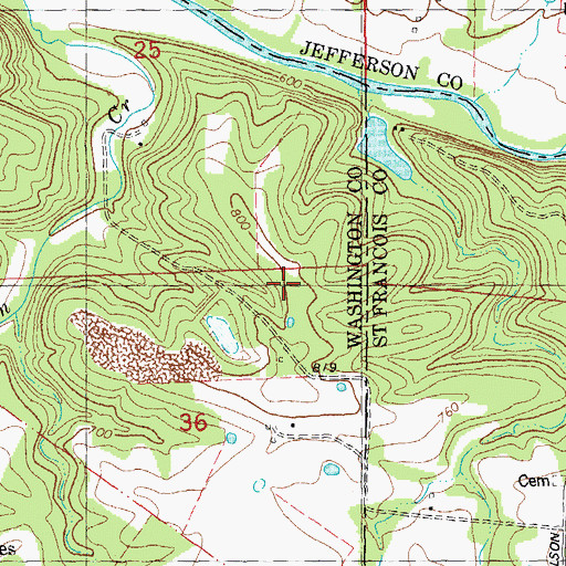 Topographic Map of Carter Lake Dam, MO