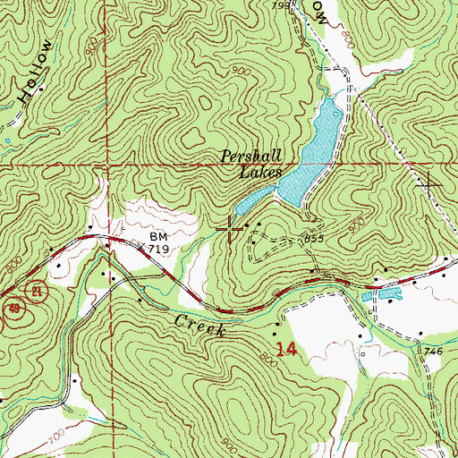 Topographic Map of Sela Land Dam, MO