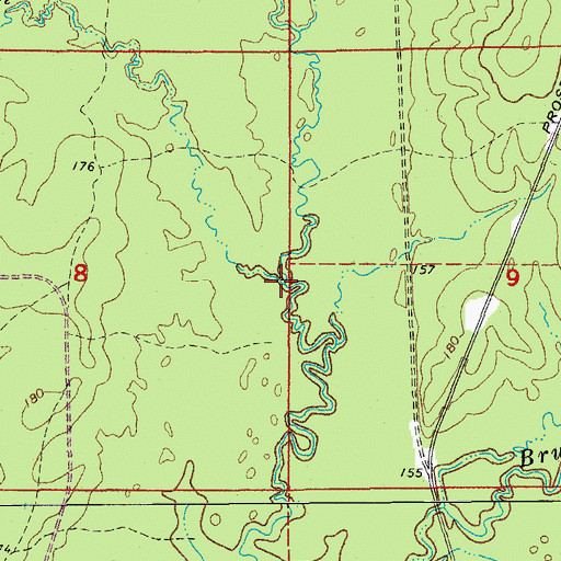 Topographic Map of California Branch, AR